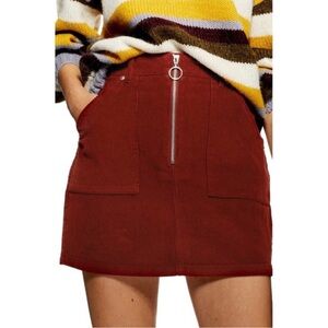 Topshop Rust Mini Skirt